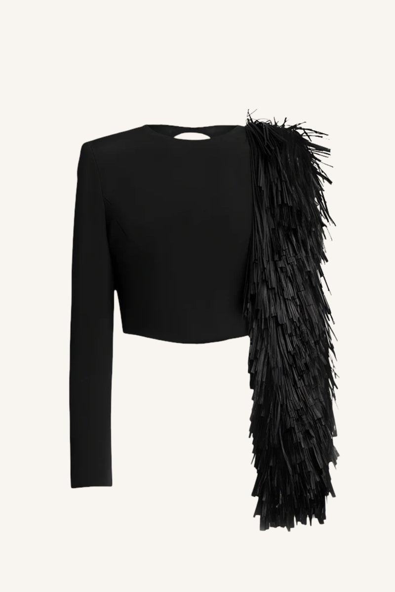 Open Back Raffia Top