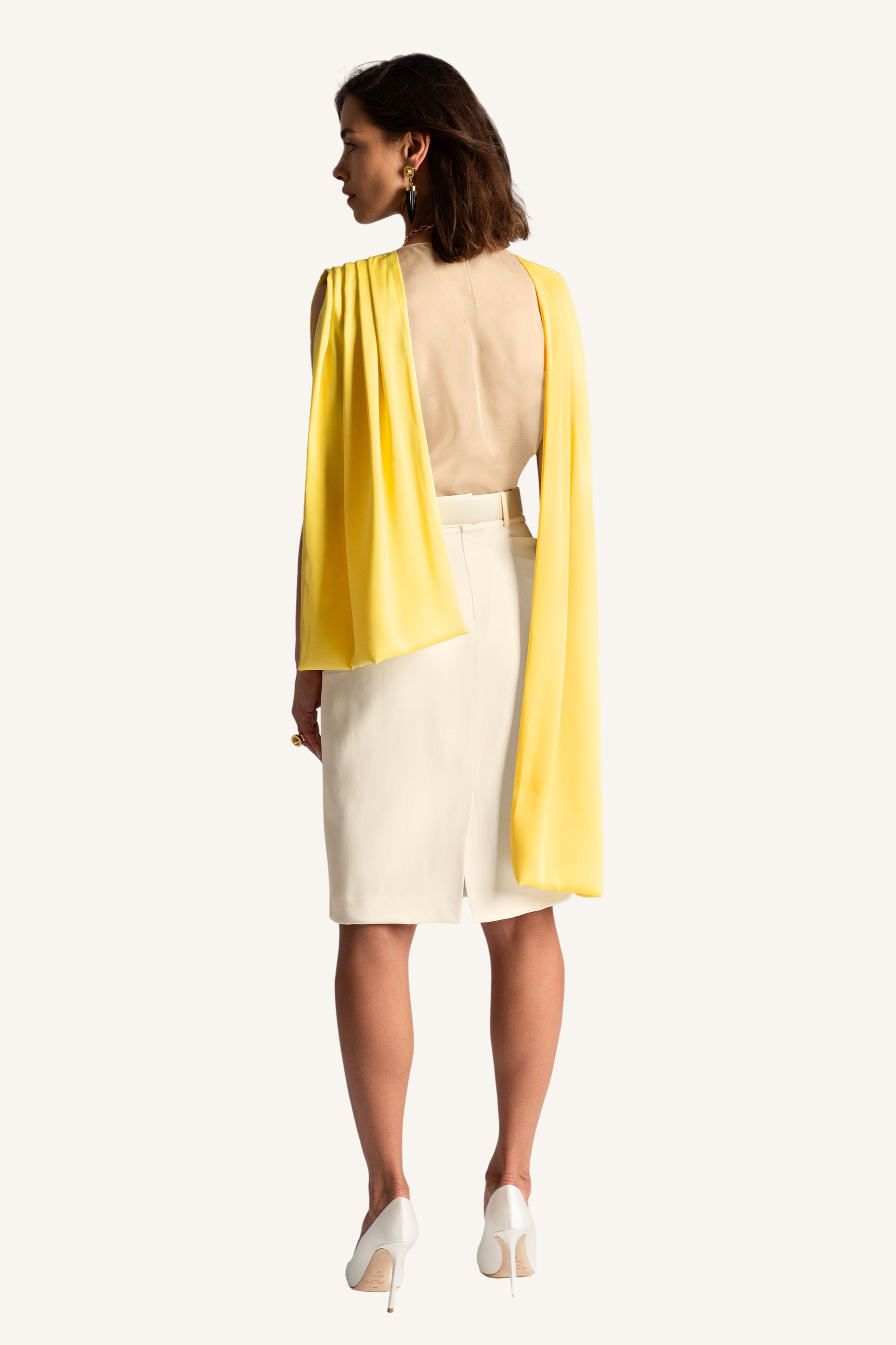 Draped Hip Pencil Skirt