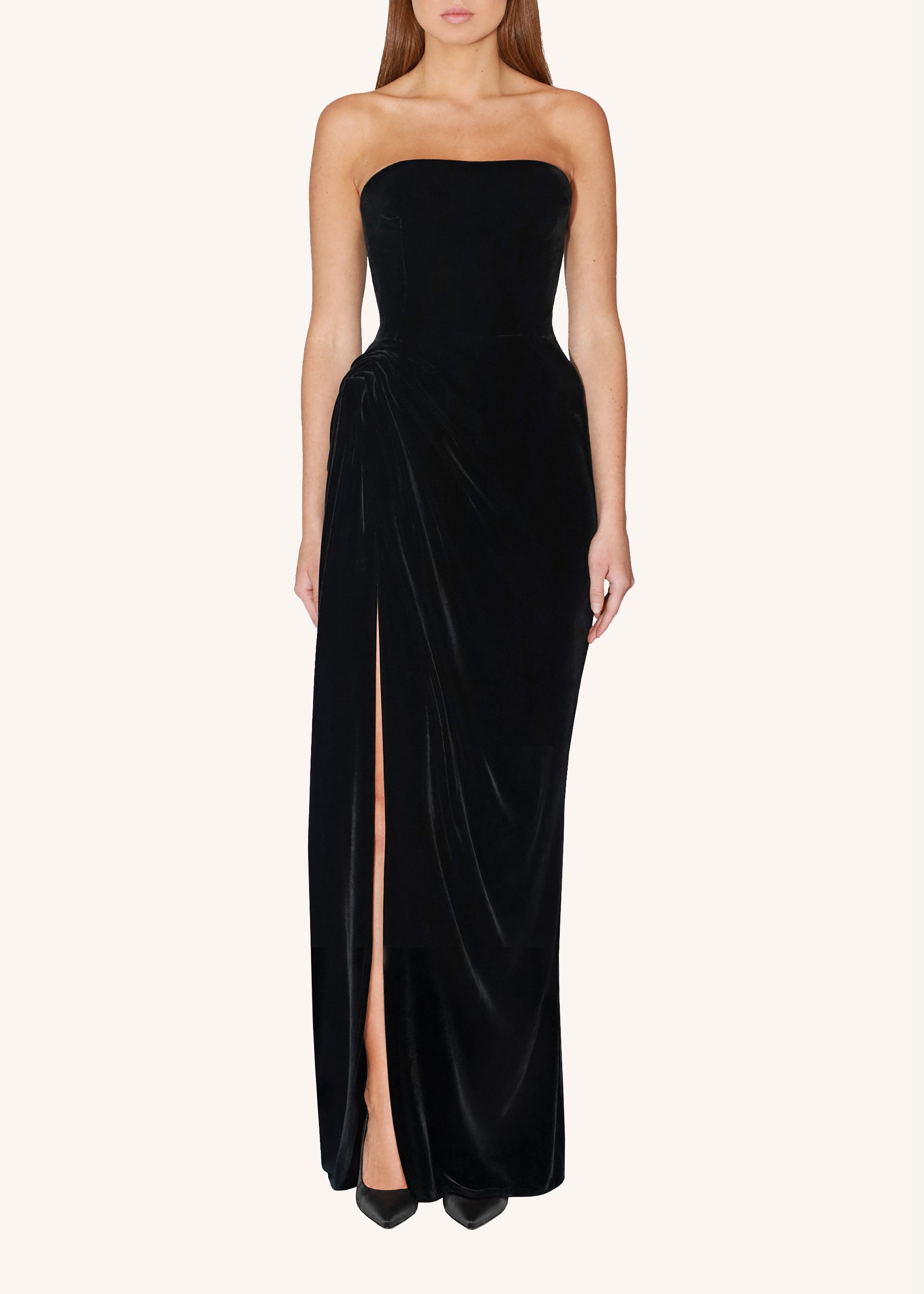 Hip Drape Velvet Gown